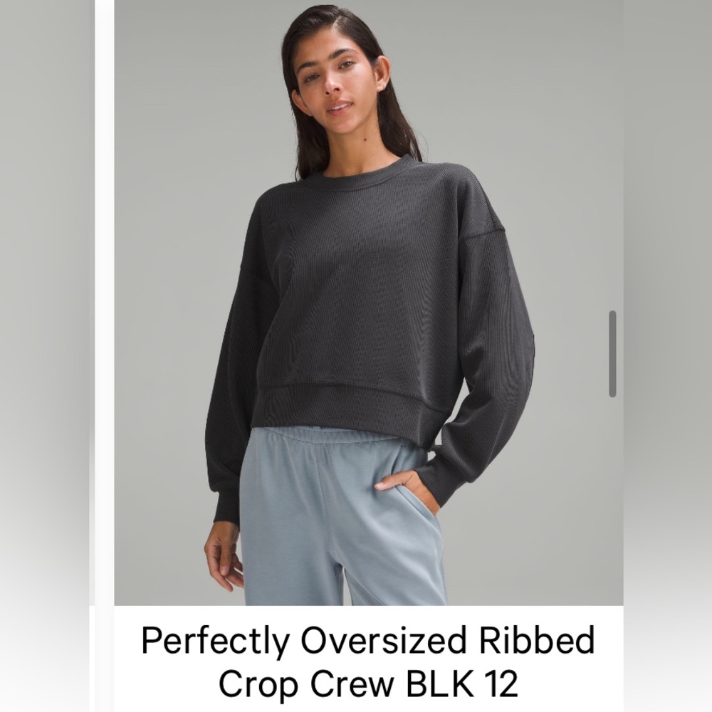 Lululemon Athletica Black Ribbed Sweatshirt